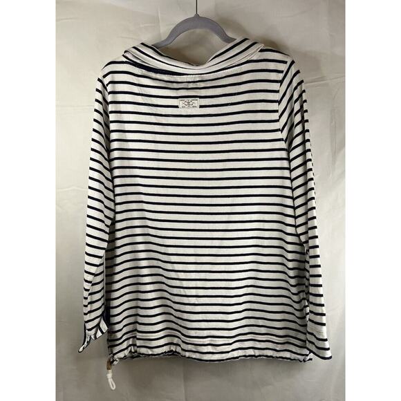 Mariners Grade Women's White and Blue Striped Blouse Size 14 w/Pockets - Picture 2 of 4